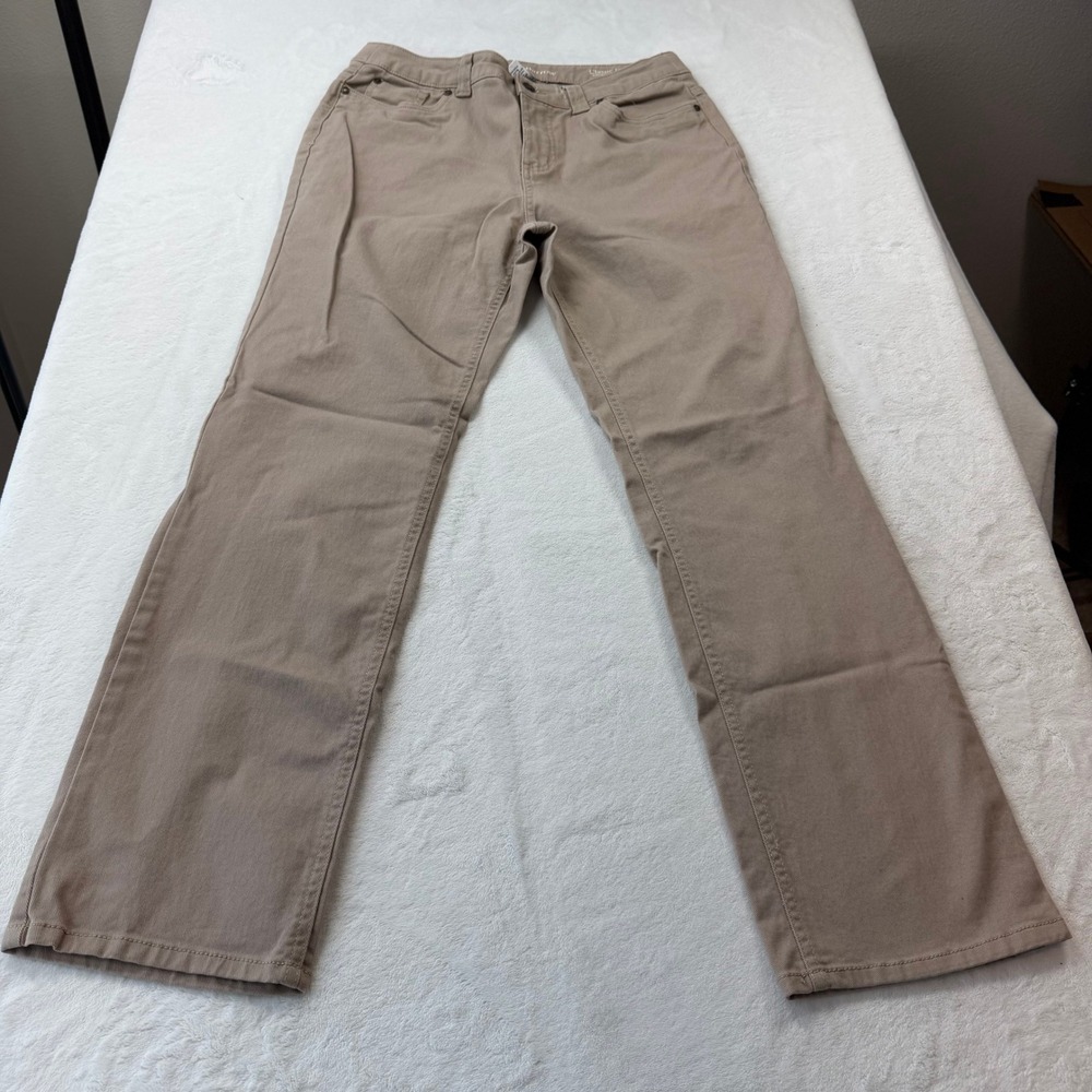 Croft & Barrow Pants Womens 12 Average Tan Good Classic Fit Straight Leg Stretch